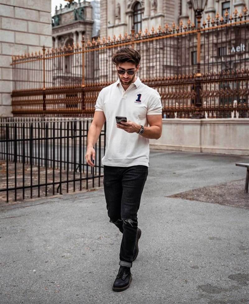 Boot cũng là một trong những loại giày được nhiều người lựa chọn khi phối với áo polo nam