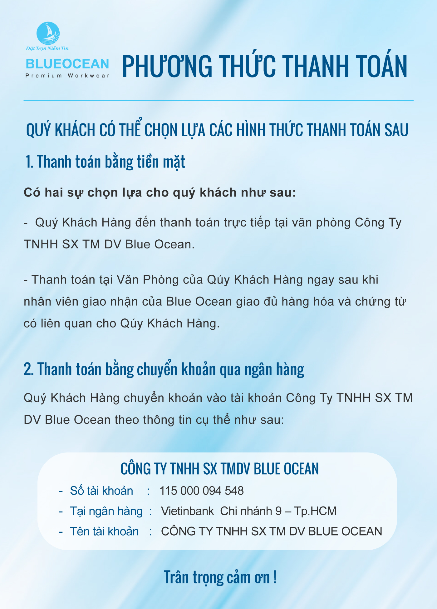 Phương thức thanh toán