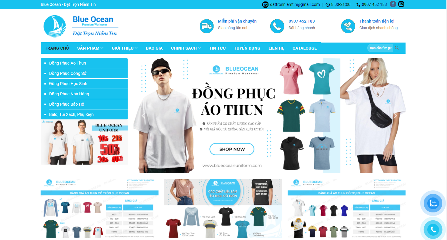 Blue Ocran Uniform – công tay may đồng phục uy tín quận 9