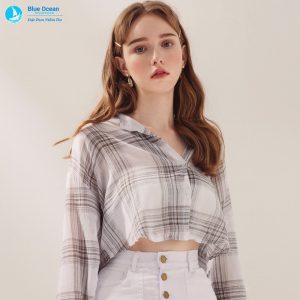 Áo sơ mi tay dài phối cùng quần short