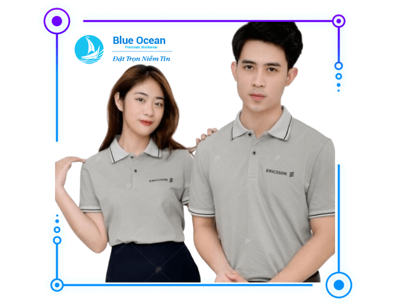 Một số mẫu áo phông đồng phục có cổ đơn giản, đẹp