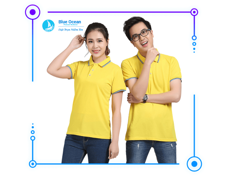 Một số mẫu áo phông đồng phục có cổ đơn giản, đẹp