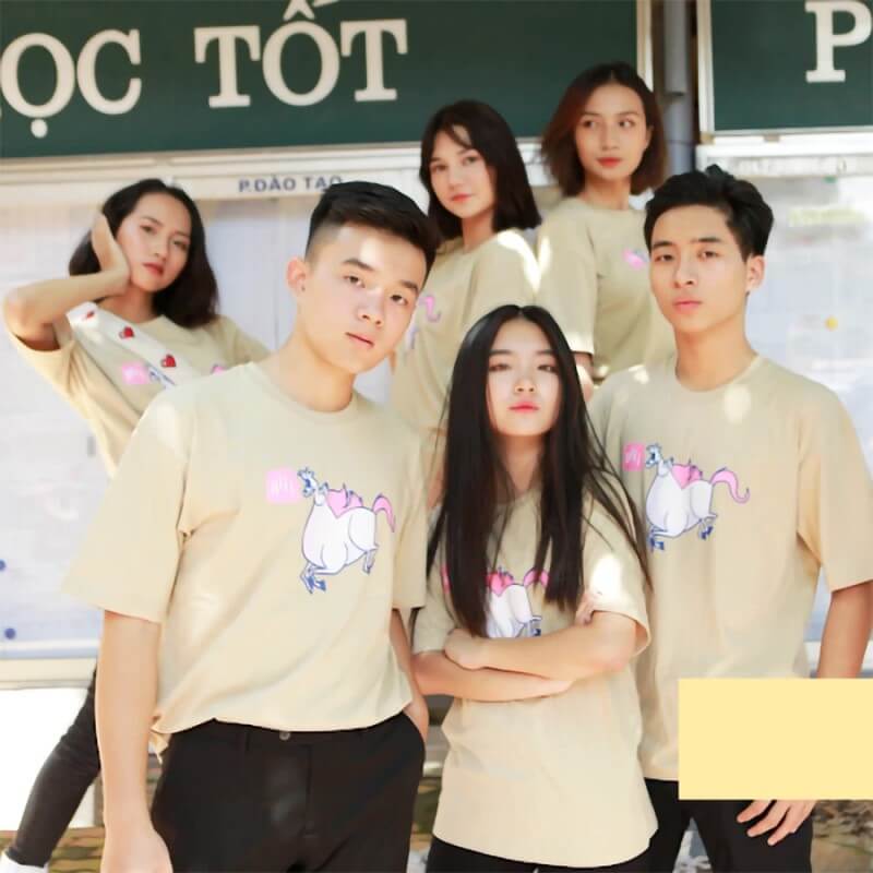 Mẫu áo phông đồng phục lớp đẹp oversize